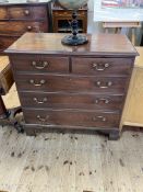 Georgian mahogany chest of two short above three long graduated drawers on bracket feet,