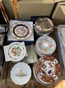 Good assortment of collectors plates including Minton Cupid and Shells, Masons Ironstone, Coalport,