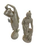 Two large Victorian Parian figures, tallest 45cm.