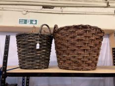 Two wicker log baskets.