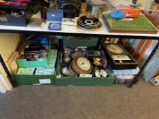 Collection of Pendelfin, clocks, glass, Wedgwood plates, novelty telephone, etc.