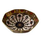Royal Crown Derby Imari octagonal bowl, 25cm diameter.