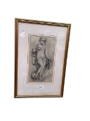 Sir John Crampton, Partially Robed Female Sketch, 28.5cm by 15cm, in glazed frame.