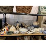 Collection of Oriental wares, Alfred Meakin, medicine bottles, Gallileo teapot,