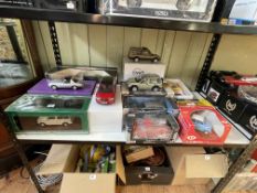 Collection of eleven models and eight Dinky Delux, including 1:12 Mustang, Toyota Sports 800,