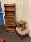 Ercol Mural waterfall cabinet bookcase, Ercol Mural entertainment stand.