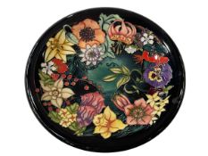 Large Moorcroft 'carousel' charger by Rachel Bishop, 36cm diameter, with certificate.