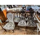 Set of four Victorian mahogany parlour chairs, Victorian mahogany spoon back nursing chair,