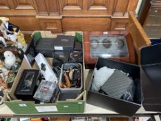 Box of watches and watch winders.