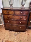 Victorian mahogany bow front chest of two short above three long graduated drawers on bracket feet,