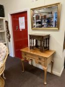 Georgian style oak three drawer lowboy,