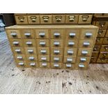 30 drawer index cabinet 58cm by 105.5cm by 61cm.