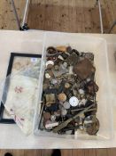 Box of coinage and collectables.