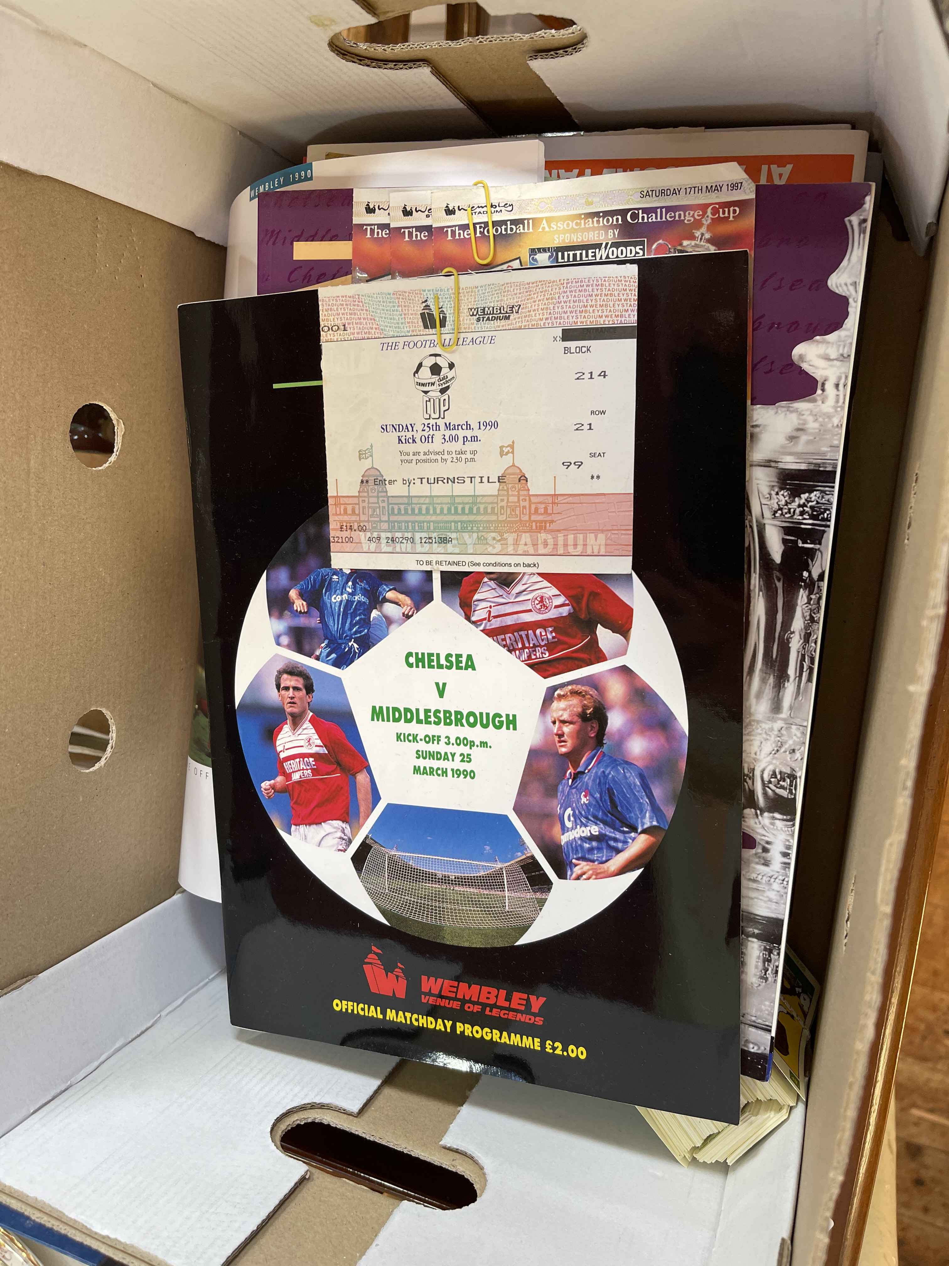 Collection of football programmes and tickets including Middlesbrough interest.