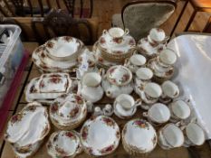 Royal Albert Old Country Roses tea and dinner wares, approximately 170 pieces.