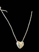 18 carat white gold love heart pendant and chain.