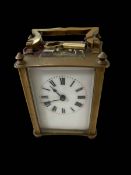 Gilt brass carriage clock.