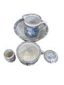 Maling Cetem ware five pieces toilet set.