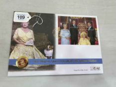 2000 gold full sovereign 'Her Majesty Queen Elizabeth, The Queen Mother' commemorative coin cover.