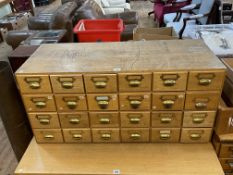 24 drawer oak index cabinet and pair matching 12 drawer index cabinets,