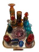 Fourteen pieces of mostly Mdina art glass.