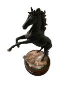 Beswick Centenary collection Cancara The Black Horse, with plinth, horse 39cm.