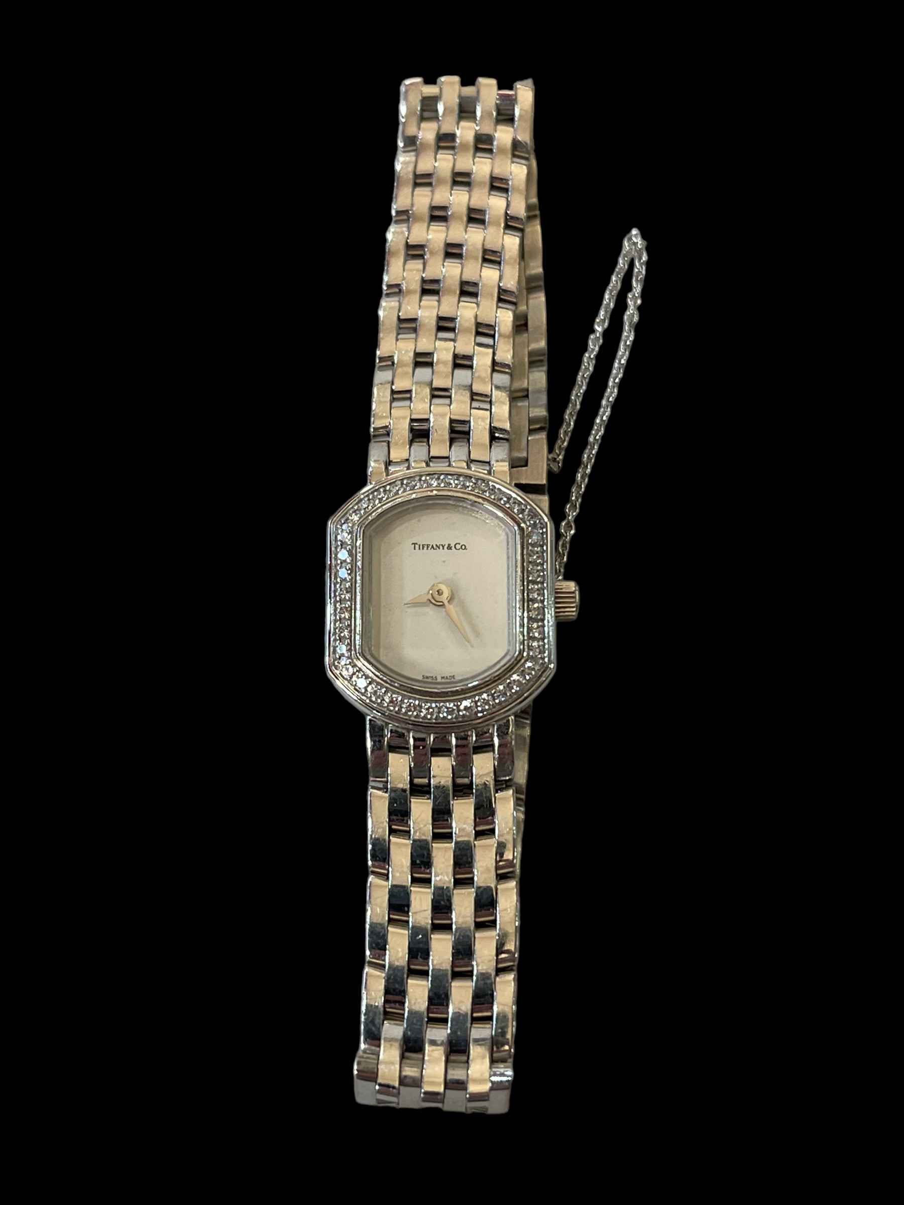 Tiffany diamond set 18 carat white gold bracelet watch, with outer box. - Image 2 of 3