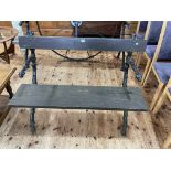 Cast naturalistic branch and stained wood garden bench, 88cm by 117cm.