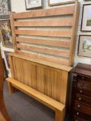 Contemporary light oak 4ft 6inch bedstead.