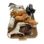 Collection of ten Beswick horses.