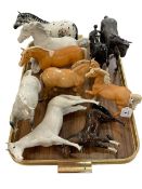 Collection of ten Beswick horses.