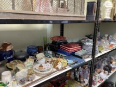 Large collection of china and glass including blue and white, cased cutlery, walking stick, etc.