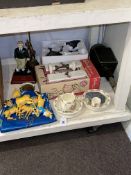 Coach lamp, four piece Doulton Bunnykins, Babycham deer, lamp, etc.