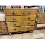 Victorian scumbled pine chest of two short above three long drawers on bracket feet,