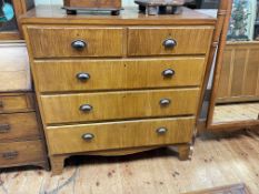 Victorian scumbled pine chest of two short above three long drawers on bracket feet,