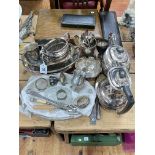 Collection of silver plated ware, cutlery, etc.