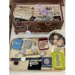 Collection of costume jewellery, wristwatches, coins, etc.