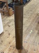 Large copper WWII shell case, 99cm high.