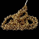 9 carat gold belcher chain necklace, 60cm.