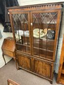 Bevan & Funnell? mahogany four door display cabinet 180cm by 113.