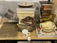 Collectors plates, mining and other books, football programmes, etc.