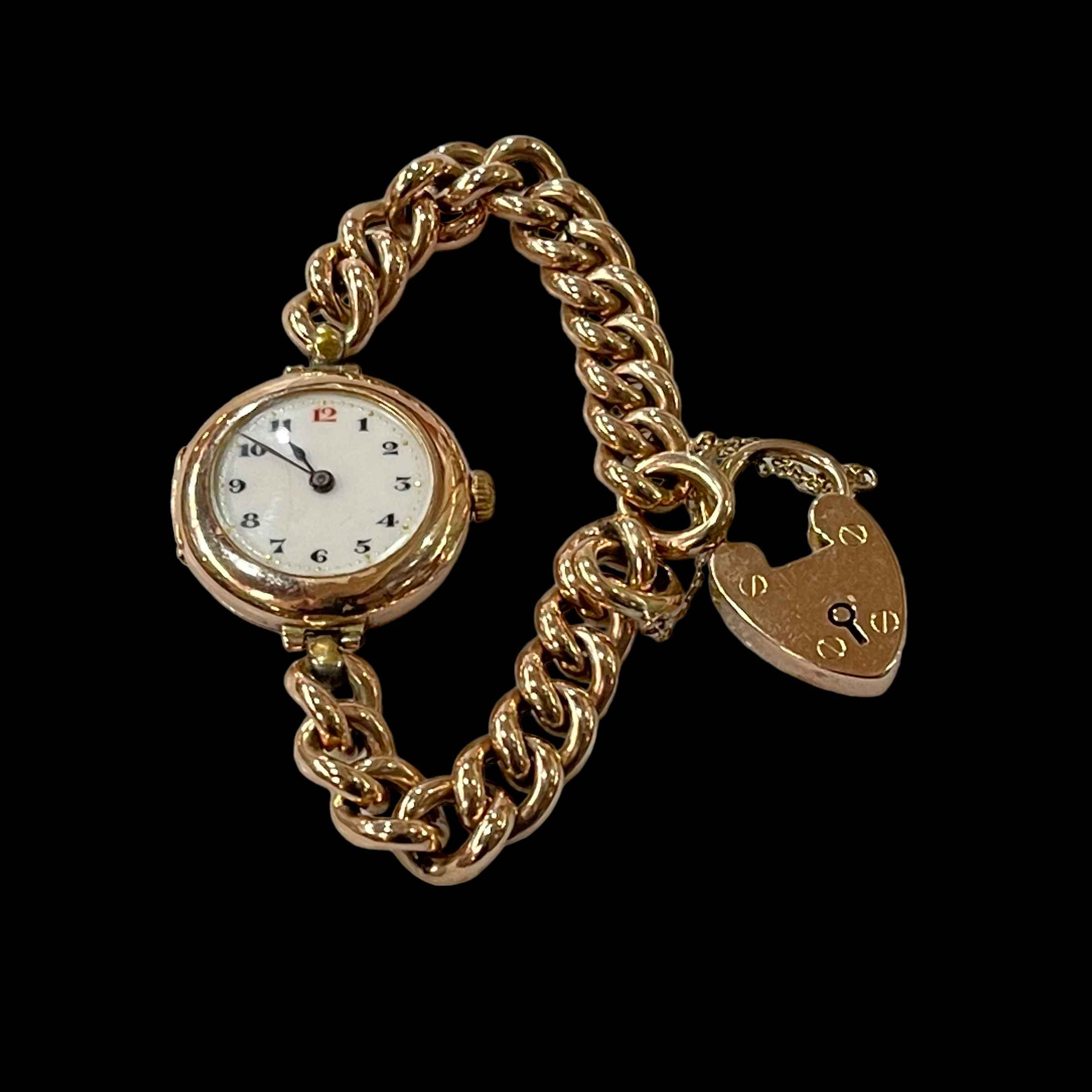 Ladies 9 carat gold bracelet watch.