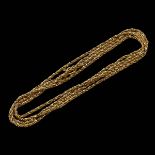 18 carat gold twist link necklace, 82cm.