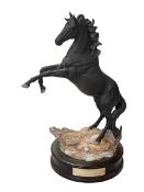 Beswick Centenary collection Cancara The Black Horse, with plinth, horse 39cm.