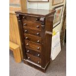 Victorian mahogany seven drawer Wellington chest, 108.5cm by 52cm by 35cm.