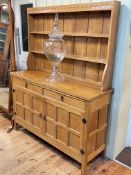 Lyndon Hammel, Cat & Mouseman adzed oak dresser,