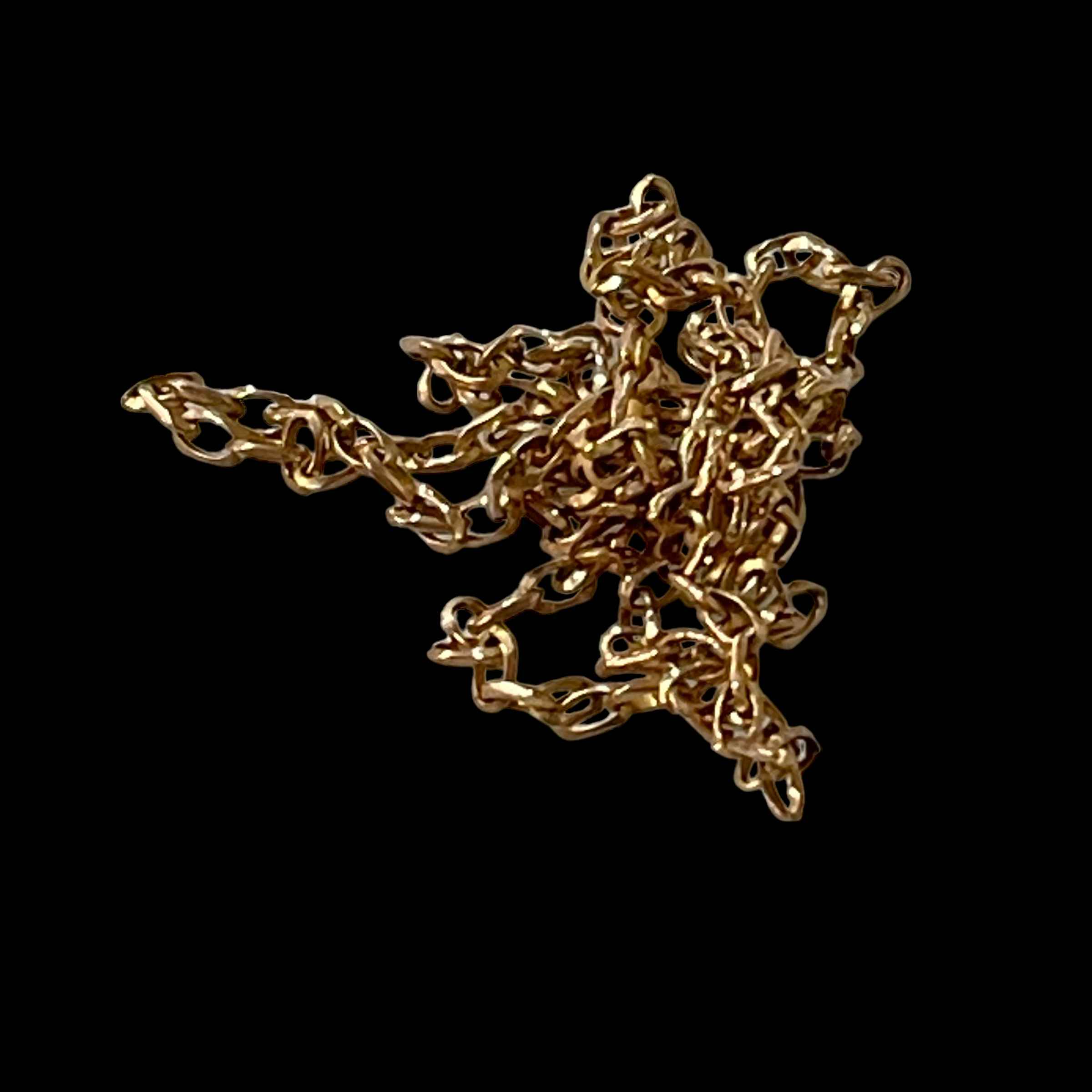 9 carat gold chain link necklace, 58cm.