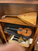 Russian Balalaika, child's guitar and case and boxed Autoharp.