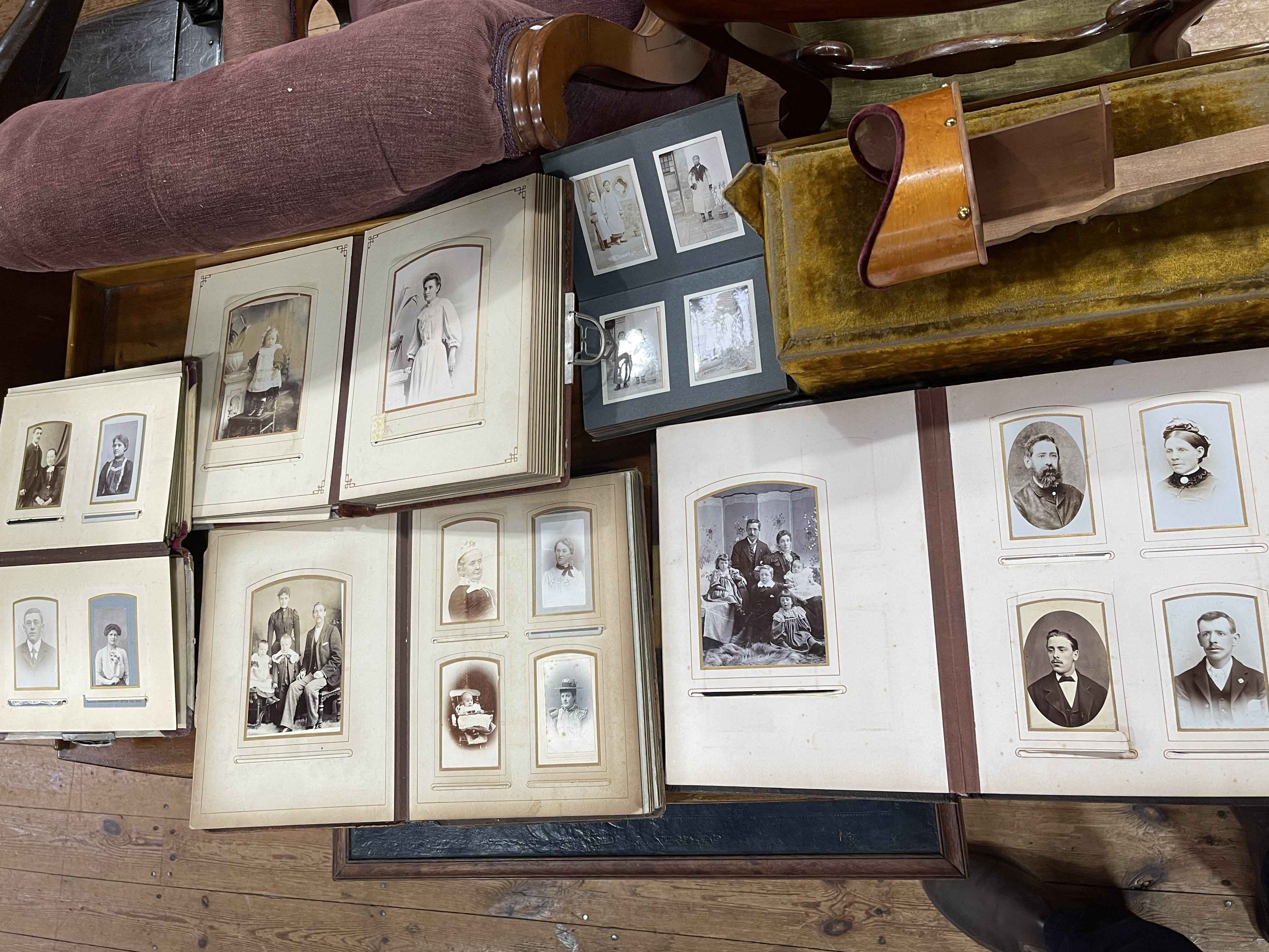 Collection of cabinet portraits and CDV photographs housed in albums, - Image 2 of 2