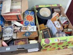 Top Hat, various tins, coins, collectables, etc.